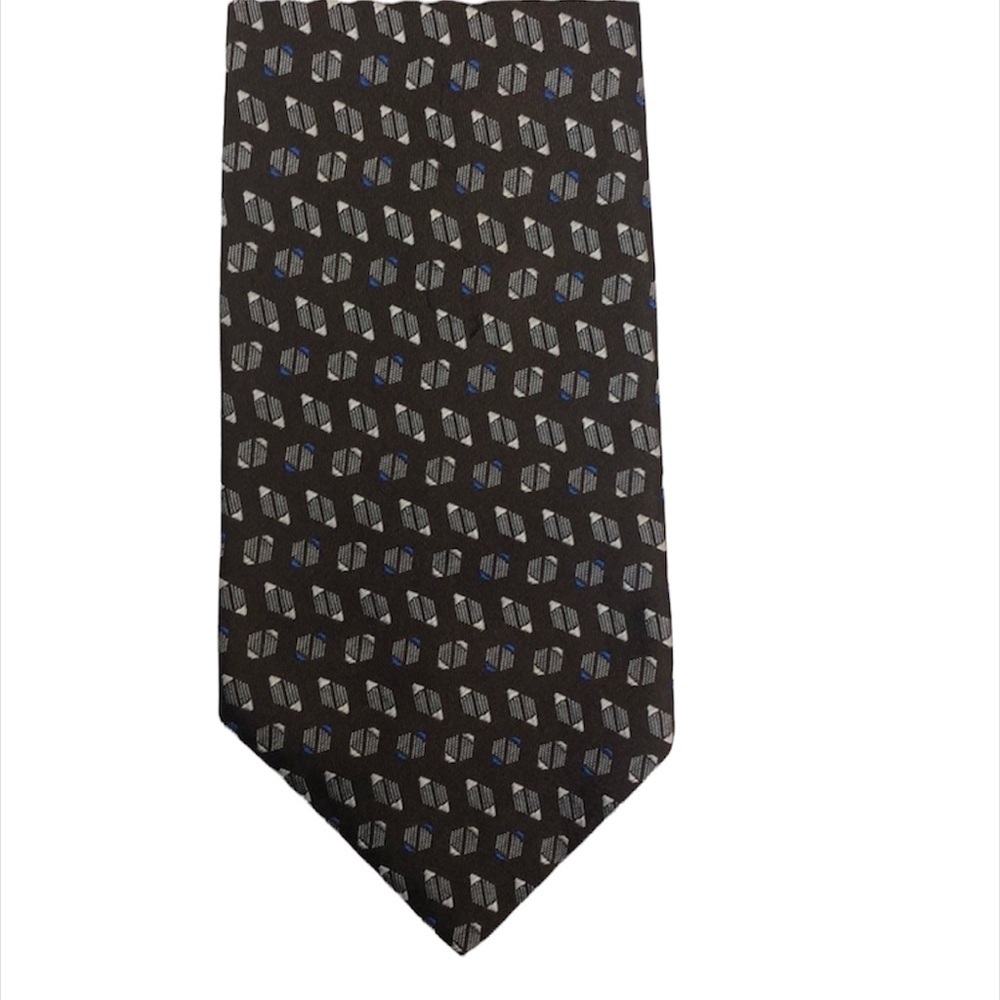 Lauren Ralph Lauren 100% Silk Brown & Blue Tie
